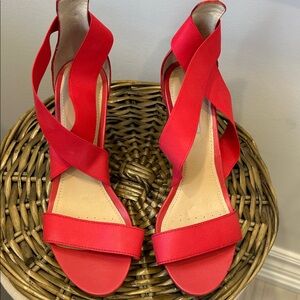 Geox red wrap around wedge sandal. Size 37